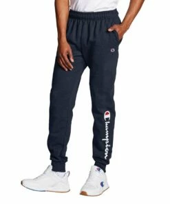 Budget ❤️ Champion Navy Drawstring Pocket Powerblend Fleece Joggers - Men 💯