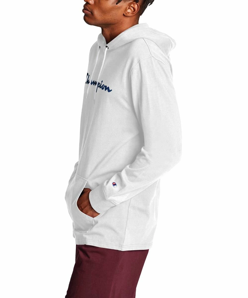 New ✔️ Champion White Kangaroo-Pocket Middleweight Jersey Hoodie - Men ⌛ 2 New ✔️ Champion White Kangaroo-Pocket Middleweight Jersey Hoodie - Men ⌛ - Image 2