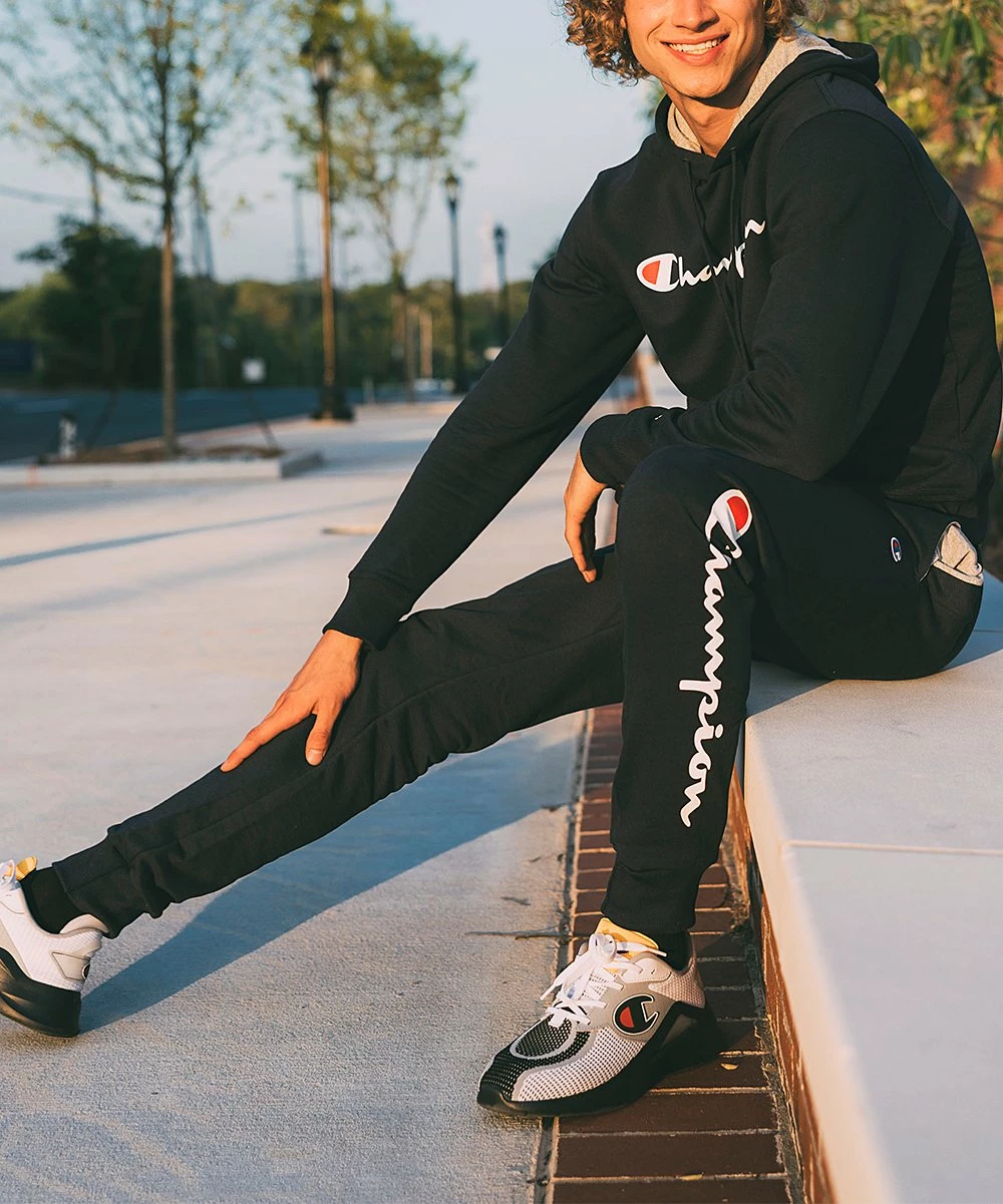 Brand new π Champion Black Drawstring Pocket Powerblend Fleece Joggers - Men β 1 Brand new π Champion Black Drawstring Pocket Powerblend Fleece Joggers - Men β