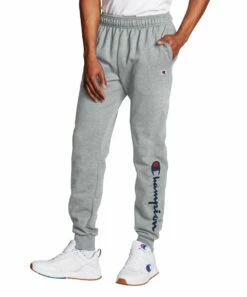 Cheap 👍 Champion Oxford Gray Drawstring Pocket Powerblend Fleece Joggers - Men 🛒