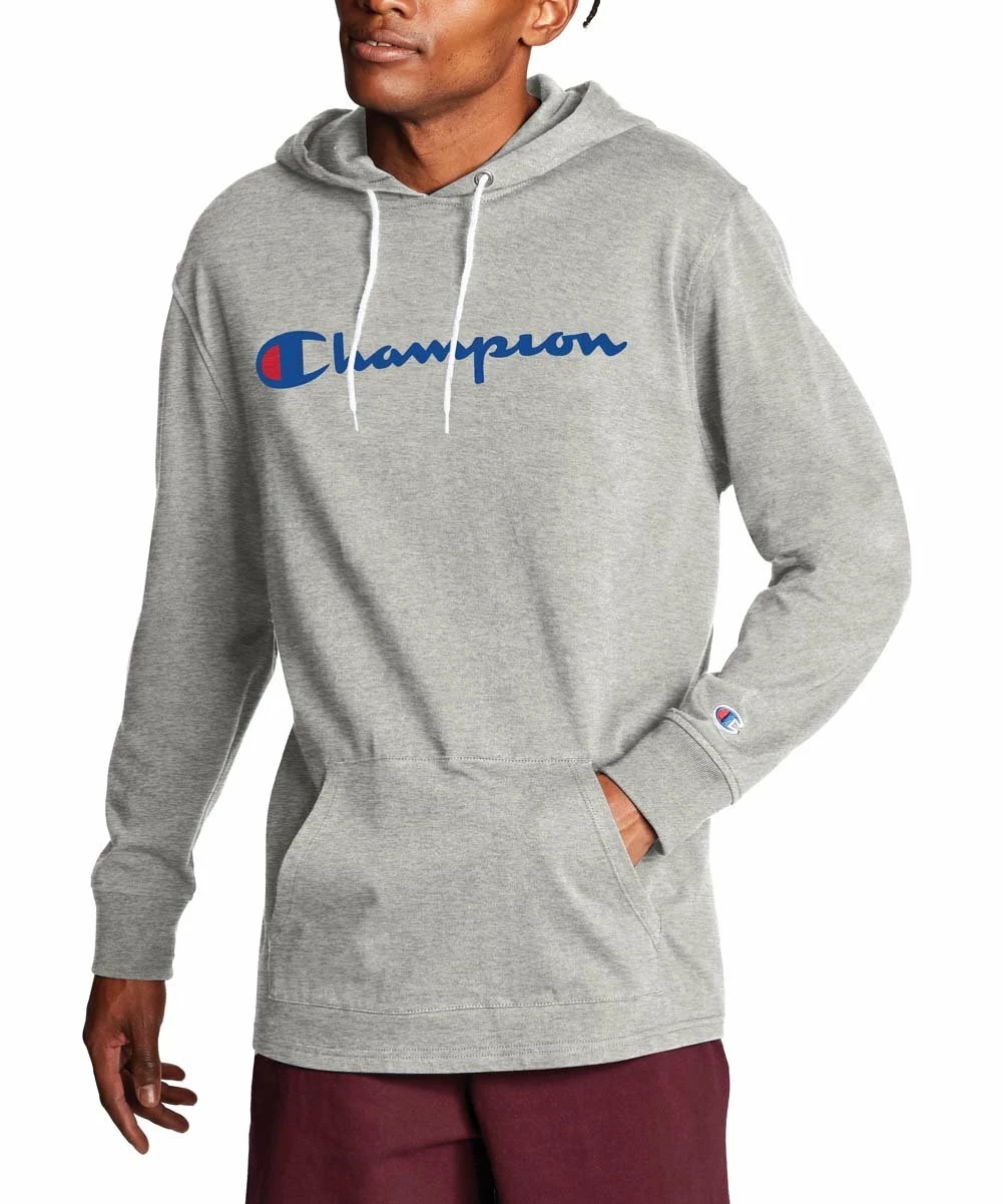 Best Sale π Champion Oxford Gray Kangaroo-Pocket Middleweight Jersey Hoodie - Men π 1 Best Sale π Champion Oxford Gray Kangaroo-Pocket Middleweight Jersey Hoodie - Men π