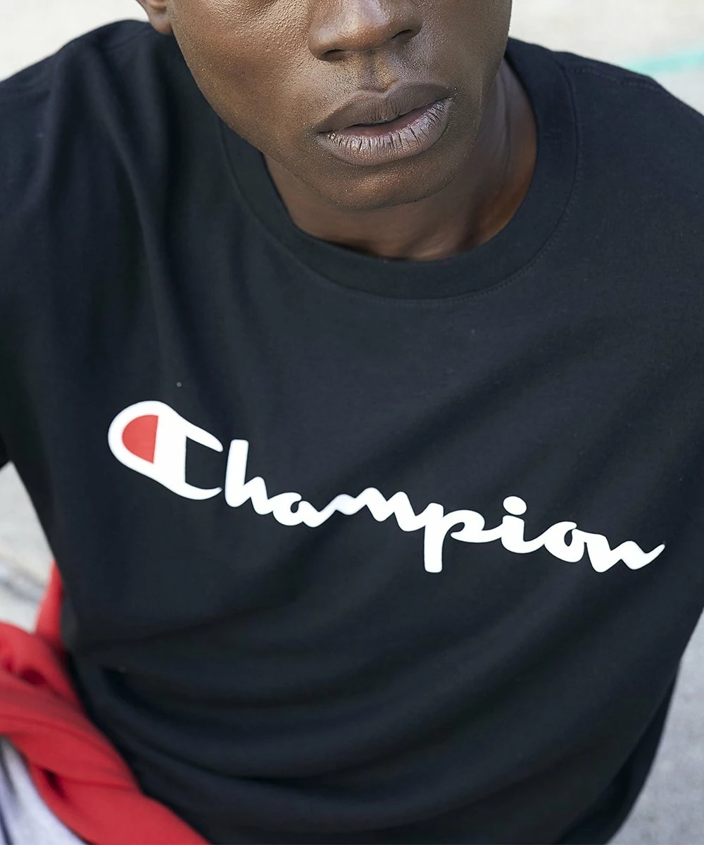 Budget β Champion Black Logo Classic Tee - Men π 4 Budget β Champion Black Logo Classic Tee - Men π - Image 4