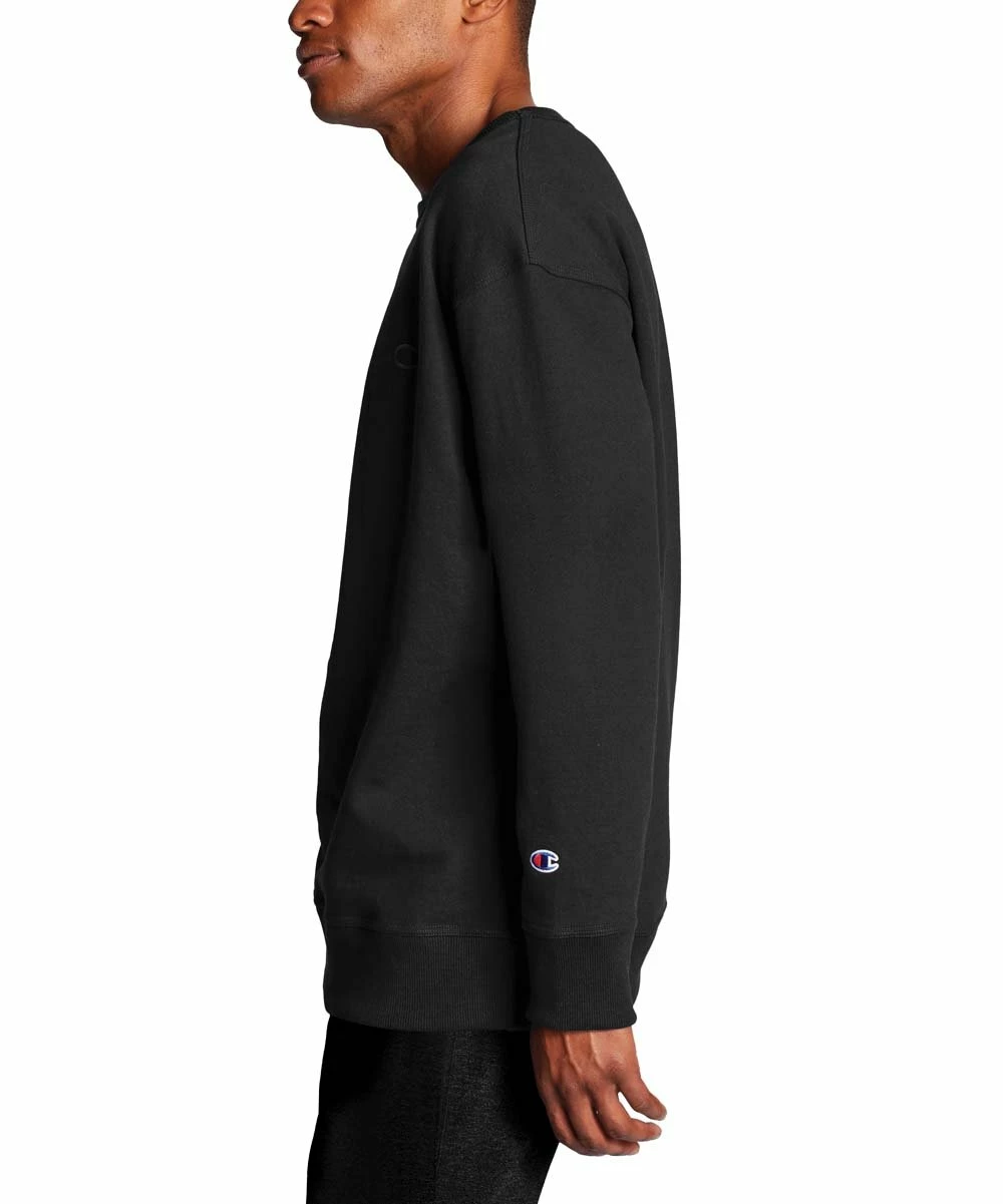 Flash Sale π― Champion Black Ribbed Powerblend Fleece Crewneck Sweatshirt - Men π₯ 2 Flash Sale π― Champion Black Ribbed Powerblend Fleece Crewneck Sweatshirt - Men π₯ - Image 2