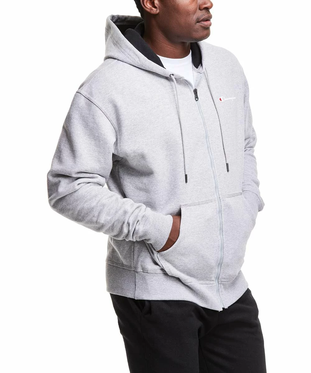 Hot Sale π― Champion Oxford Gray Pocket Full-Zip Powerblend Hoodie - Men π₯ 2 Hot Sale π― Champion Oxford Gray Pocket Full-Zip Powerblend Hoodie - Men π₯ - Image 2