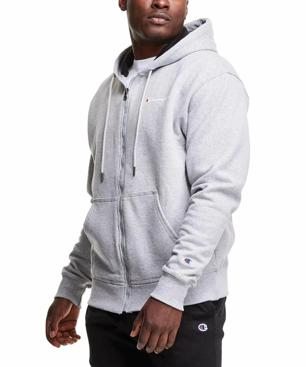 Hot Sale π― Champion Oxford Gray Pocket Full-Zip Powerblend Hoodie - Men π₯ 3 Hot Sale π― Champion Oxford Gray Pocket Full-Zip Powerblend Hoodie - Men π₯ - Image 3