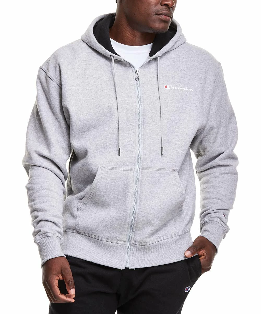 Hot Sale π― Champion Oxford Gray Pocket Full-Zip Powerblend Hoodie - Men π₯ 1 Hot Sale π― Champion Oxford Gray Pocket Full-Zip Powerblend Hoodie - Men π₯