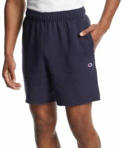 Promo 🧨 Champion Navy 7'' Drawstring Pocket Powerblend Athletic Shorts - Men 😍