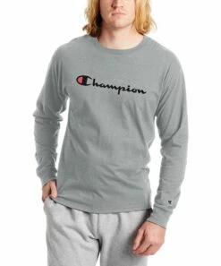 Deals 🎉 Champion Oxford Gray Classic Long-Sleeve Tee - Men 🔥