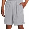 Flash Sale ✔️ Champion Athletic Gray 9'' Drawstring Pocket Classic Mesh Athletic Shorts - Men 😍
