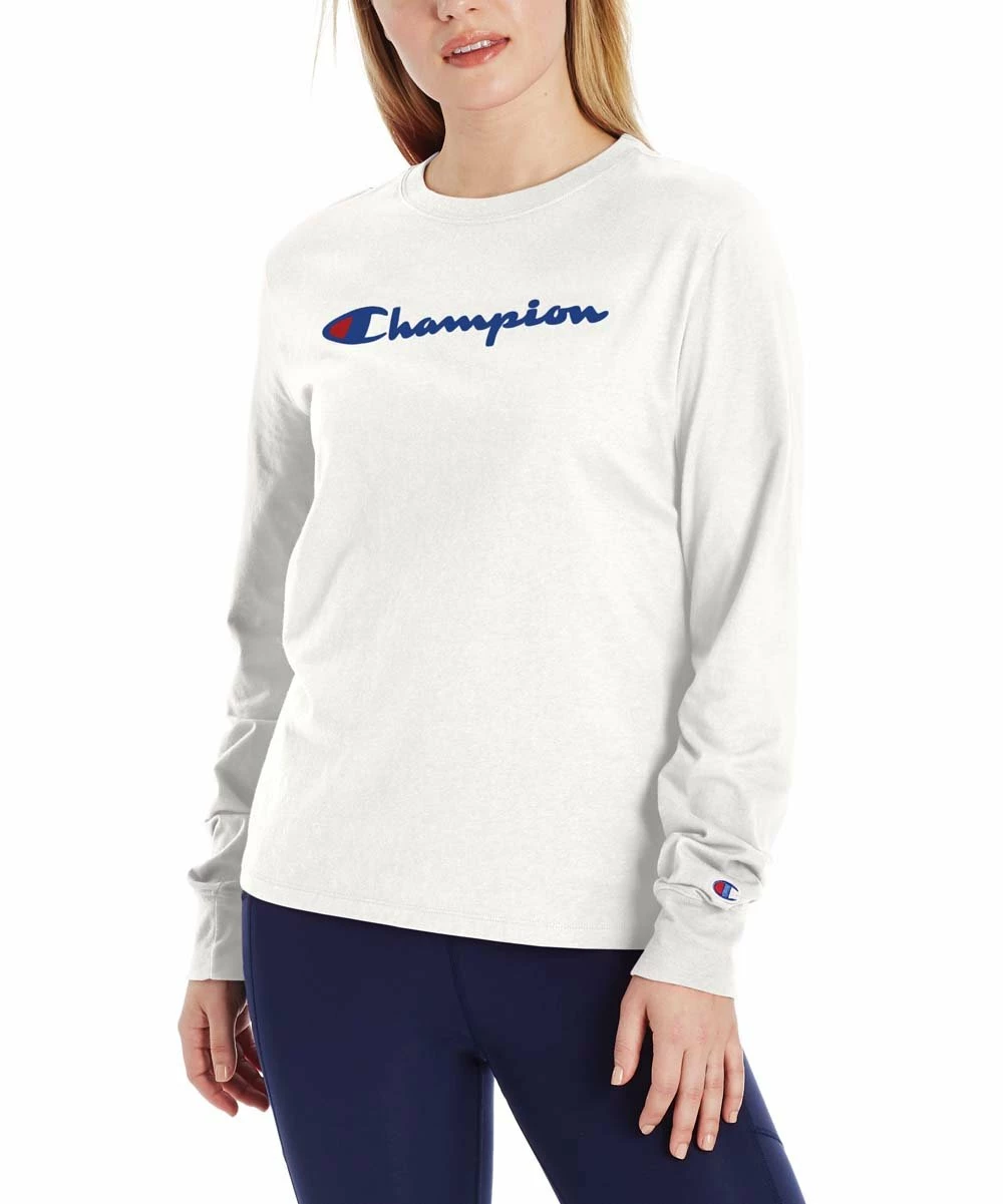Best Pirce β¨ Champion White Classic Long-Sleeve Tee - π© Women 𧨠1 Best Pirce β¨ Champion White Classic Long-Sleeve Tee - π© Women π§¨