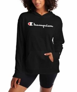 Champion Sales 22 Deals π₯° Champion Black Kangaroo-Pocket Midweight Jersey Hoodie - π© Women βοΈ