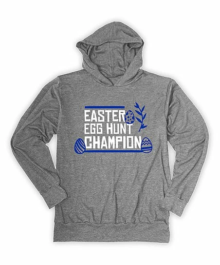 Outlet π₯° Heather Gray 'Easter Egg Hunt Champion' Hooded Long-Sleeve Tee - Toddler & Kids π 1 Outlet π₯° Heather Gray 'Easter Egg Hunt Champion' Hooded Long-Sleeve Tee - Toddler & Kids π
