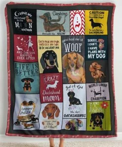 Hot Sale ⭐ Shinichistar Black 'You Had Me At Woof' Dachshund Throw 🔥