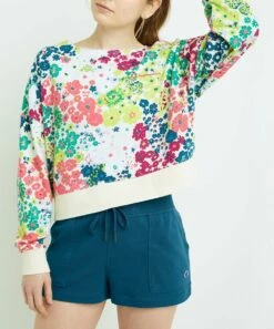 New ⌛ Champion Natural Flower Power Campus French Terry Crewneck Sweatshirt - 👩 Women 👍