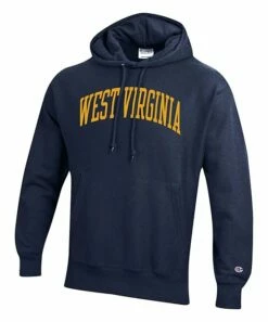 Best Sale ⭐ Champion West Virginia Mountaineers Team Arch Reverse Weave Hoodie - Men 🔥