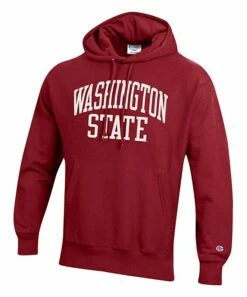 Promo ❤️ Champion Washington State Cougars Team Arch Reverse Weave Hoodie - Men 🛒
