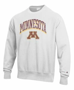 New ⭐ Champion Minnesota Golden Gophers Arch Logo Reverse Weave Sweatshirt - Men 🎁