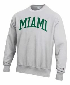Outlet 👏 Champion Miami Hurricanes Arch Reverse Weave Sweatshirt - Men 🌟