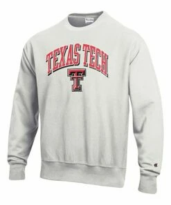 Promo ✔️ Champion Texas Tech Red Raiders Arch Logo Reverse Weave Sweatshirt - Men 🥰