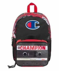 Wholesale ✔️ Champion Black & Red 🎒 Backpack & Lunch Box 👏