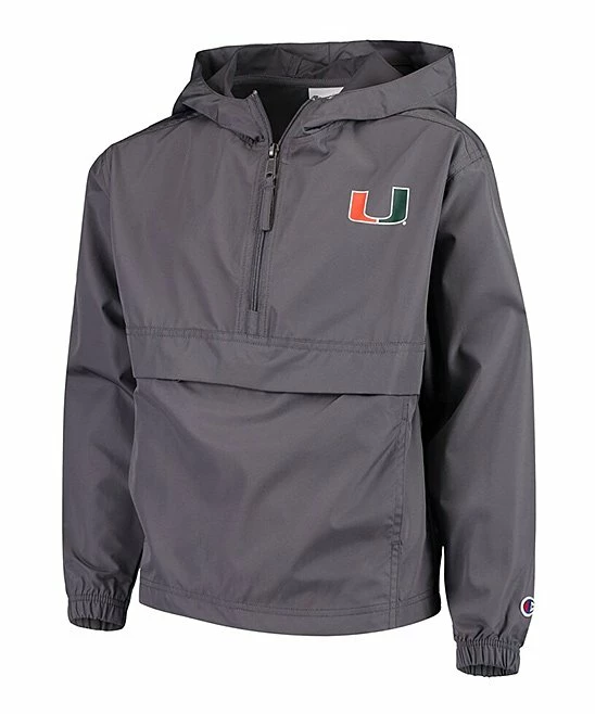 Best Sale ✨ Champion Miami Hurricanes Pack & Go Hooded Windbreaker - Boys ✔️ 1 Best Sale ✨ Champion Miami Hurricanes Pack & Go Hooded Windbreaker - Boys ✔️