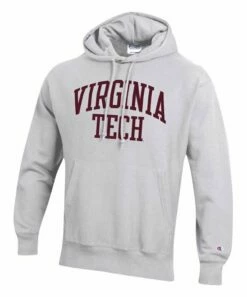 Best Sale 🔥 Champion Virginia Tech Hokies Arch Reverse-Weave Hoodie - Men 🧨